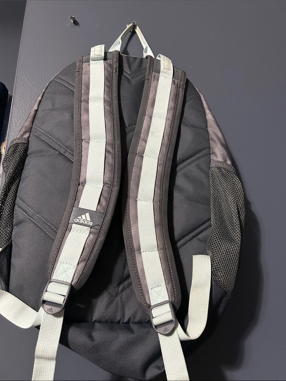 adidas Gray Backpack with Mint Trim
